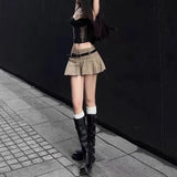Breakj West Cowboy Boots But Knee Boots Metal Belt Buckle Thick And Thick Bottom High-Sleeve Rider Boots Single