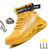 New Work Boots Men Safety Shoes Steel Toe Safety Ankle Boots Indestructible Shoes Anti-smash Work Socks Sneakers