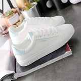 Women Sneakers Leather Shoes Spring Smmer Casual Flats Sneakers Female Fashion Comfort White Embroidery Vulcanized