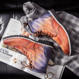 Men Boots Lace Up Versatile Non-slip Waterpoor Men Leather Shoes Round Toe Short Plush Business Boot for Men