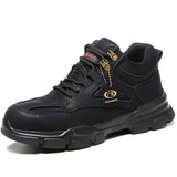 Safety Work Shoes With Steel Toe Kevlar Puncture-Proof Anti-Smashing Ankle Boots Protective Sneakers Casual Leather