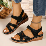 Breakj New Large-Size Casual Fish Mouth Sandals Roman Sandals Wearing Magic Sticker And Thick-Soled Sandals