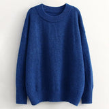 Women Autumn Solid Knitted Sweater Basic O Neck Cashmere Sweater Female Batwing Long Sleeve Loose Jumpers Casual