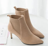2024, Short Boots, Women's Thin-Heeled Bare Boots, Frosted Martin Boots, High Heels, Children's Autumn And Winter Style