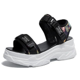 2022 Glitter High Platform Sandals Women Thick Bottom Comfortable Hook Loop Summer Shoes Woman Casual Sandalias