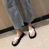 mixed color thick bottom flip flops women famous designe clip toe slippers ladies platform jandal slides beach