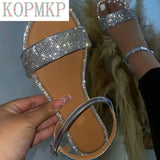 Women Sandals Crystal Fashion Summer Shoes Flat Gladiator Non Slip Beach Femme Zapatos Deportivos Para Mujer Sapatos
