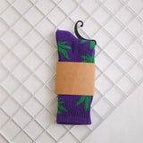 Socks For Women Men's Cotton Socks Hip Hop Leaf high Quality Harajuku Ladies White Green Spring Autumn casual long