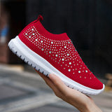 Breakj New Large-Size Women's Shoes One Foot Pedal Drill Flying Mesh Breathable Light Women's Casual Single