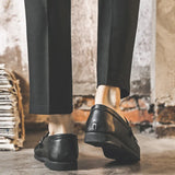 Breakj Dou Dou Shoes Men's Leather Shoes Business Casual Leather Shoes Male Korean Version Personality Punk Wind Lazy Man Shoes