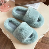 Winter slippers 2021 New Ladies fur fluffy Slippers Women Shoes Cozy Soft Warm Indoor Home House Slippers Flip