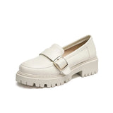 Breakj Head Women's Shoes Retro Single Shoes Loafers Student Shoes Plus Size