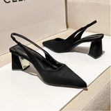 Summer New Pointed Solid Color Simple Shallow Mouth Comfortable Women's Outwear Back Strap Fashion Sandals