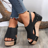 Breakj Roman Sandals Flat-Soled Thick-Soled Sandals Large-Size Shoes Fish-Mouthed Women's Slopes