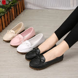 Breakj Shoes Women Spring New Flat Single Shoes Soft Sole Lazy One Foot Mother White Nurse