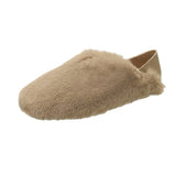 Loafers Ladies Winter Warm Ballerinas Shoes For Women Flat Heel Flats Or Slippers Two Purposes Woman Big Size