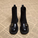 Breakj British Style Thin Skinny Boots Brown Socks Boots 2025 Autumn And Winter Gas Small Short Boots Small Ankle