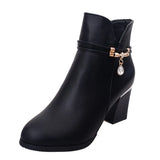 boots women's shoes spring and autumn shoes women 2021new high-heeled boots fashion wild thick