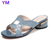 Women's Concise Transparent Slippers Open Toe Platform High Heels Sandals Zapatillas Mujer Casa Sapatos Femininos PVC