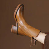 Breakj `Chelsea Boots Autumn Coarse And Brown Short Boots Lady British Handsome Martin Boots Boots