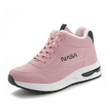 Winter Ankle Sneakers Shoes Warm Thick Plush Suede Snow Boots Female PU Leather Outdoor Sneaker Fur Shoes For Women 1021