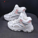 Women Winter Sneakers with Fur Ankle Boots Woman Platform Snow Shoes Designer Warm Sports Running Shoe Lady Footwear