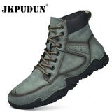 Men's Casual Boots Plush Warm Mens Ankle Boots High Quality Outdoor Men Boots Comfortable Motorcycle Boots Zapatos
