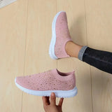 Breakj New Large-Size Women's Shoes One Foot Pedal Drill Flying Mesh Breathable Light Women's Casual Single