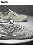 Men's Sneakers Canvas Breathable Casual Shoes Men's Slip on Walking Flats That's Shoes Vulcanized Shoes Fashion Men's