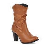 Breakj Boots High Heel Leather Face Large Size Handmade Ankle Boots Thick Heel Ebay Perennial Style
