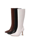 Design! Very Comfortable ~ Brown Pointed High Heels But Thin Knees, Skinny Boots, Thin Heels, High Elastic
