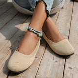 Breakj And Autumn New Large Size Round Head Solid Color Flat Casual Bean