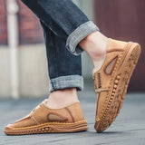 New Men's Shoes Leather Cowhide Casual Shoes Men's Pea Shoes Men's Driving Shoes Sports