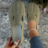 Breakj Size Fly Woven Casual Low Top Single Shoes Women's Flat With Hollow Mouth Lazy
