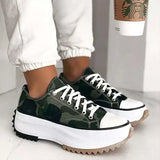 Women Platform Canvas Sneakers Lace-Up High Top Female Casual Shoes Fashion Zebra Pattern Lace Up Lady Sports