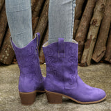 Breakj New Autumn And Winter Women's Boots Large-Size Pure Color Fashion Coarse And Pointed Martin