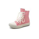 Chunky Sneakers Women Round Toe Leisure Outwear Black Casual Shoes Platform Lace-Up Trainers Handmade Sapatos