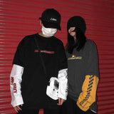 Harajuku Sweatshirt Women Patchwork Unisex Pullovers Japanese Anime Print Comics Jumpers Fake 2 Pieces Woman