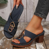 Breakj New Slope And Thick-Soled Slippers Women's Shoes Thick Heel Thick-Sed Fish Mouth Type