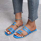 Breakj Summer New Women's Shoes Sand Slippers Large-Size Bright-Faced Flat-Bottomed Women's Slippers