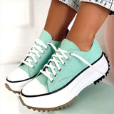 Women Platform Canvas Sneakers Lace-Up High Top Female Casual Shoes Fashion Zebra Pattern Lace Up Lady Sports