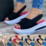 Summer Women Slipper Buckle Decoration Beach Sandals Female Wedge Shoes Lady Outdoor Non-slip Slippers Fashion