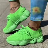 for Women Chunky Sneakers Breathable Comfortable Fashion Sports Shoes Mesh Green Black Woman Casual Shoes Flat Size