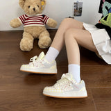 Leisure Cranberry Color Bread Shoes Women's Ins Trend 2024 Fall New Style National Style Skateboard