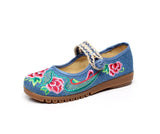 Breakj Shoes, Beef Tendon Bottom Loose Fat Feet Mother Shoes Grandma Shoes Grandma Shoes Embroidered Cloth Shoes Women's Singles