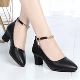 De Mujeres Women Cute Sweet Red Slip on High Heel Shoes Lady Casual Comfortable Autumn Pumps Female Black Shoes