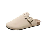 Breakj Female New Large Size Baotou Spring And Summer Fashion Outside Wear Flat Flat With Cork Lazy Slippers