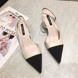 High Heels Women Shoes Dress Shoes High Quality Flock Shallow Women Sandals Summer Shoes Simple Pointed Toe Ladies