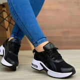 Breakj Sneakers Women 2025 Spring And Autumn New Thick-Sed Grid Color Tie Sports Casual Shoes