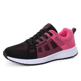 Casual Shoes Fashion Breathable Walking Mesh Lace Up Flat Shoes Sneakers Women 2019 Tenis Feminino White Vulcanized